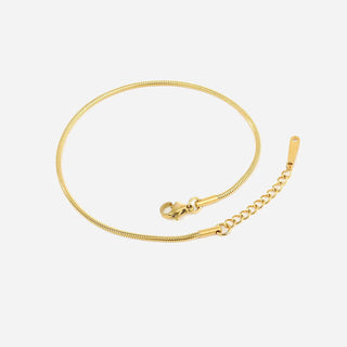 Round Snake Armband 18K Guldpläterad 1.5mm