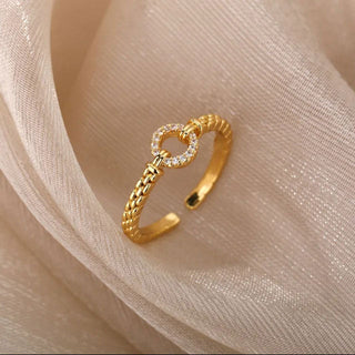 Round Zirconia Ring 18K Guldpläterad