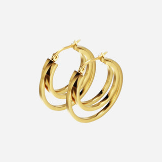 Golden Triple Hoops 18K Guldpläterat