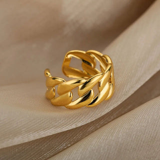 Golden Curb Ring 18K Guldpläterad