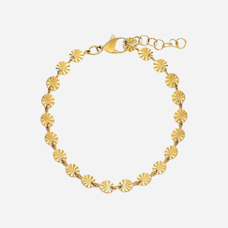 Round Sunburst Armband 18K Guldpläterat 4mm