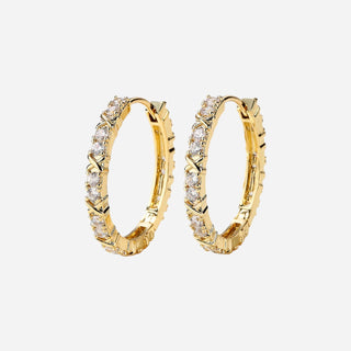 Zirconia Cross Hoops 18K Guldpläterat