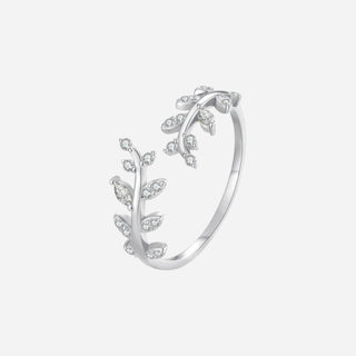 Zirconia Leaf Ring 925 Silver
