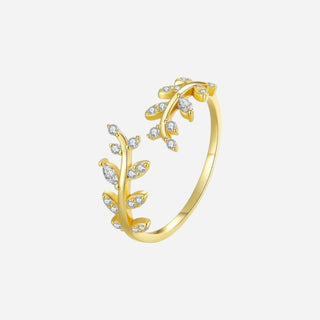 Zirconia Leaf Ring 18K Guldpläterat