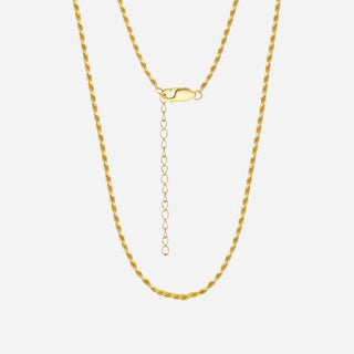 Rope Halsband 925 Silver 18K Guldpläterat 2mm