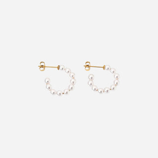Glam Pearl Hoops 18K Guldpläterat