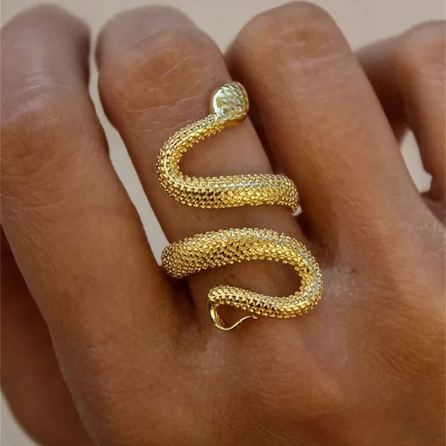 Snake Ring 925 Silver 18K Guldpläterad