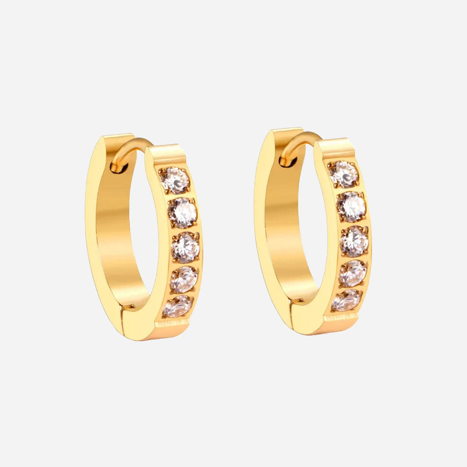 Crystal Zirconia Hoops 18K Guldpläterad