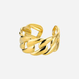 Golden Curb Ring 18K Guldpläterat