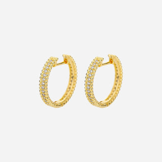 Round Zirconia Hoops 18K Guldpläterat