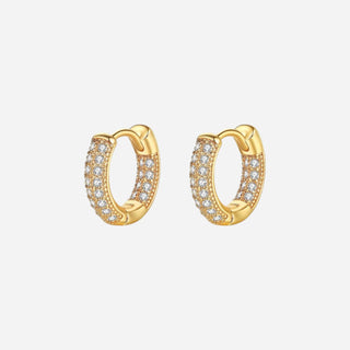 Small Round Zirconia Hoops 18K Guldpläterat