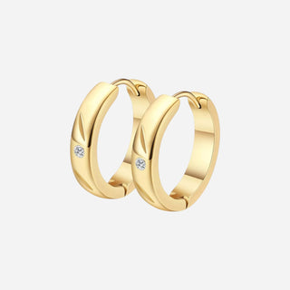 Round Crystal Örhängen 18K Guldpläterat