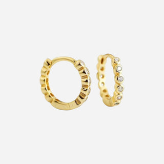 Mini Zirconia Crystal Örhängen 925 Silver 18K Guldpläterat