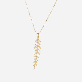 Zirconia Leaf Halsband 18K Guldpläterat