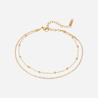 Layer Ankelkedja 925 Silver 18K Guldpläterat