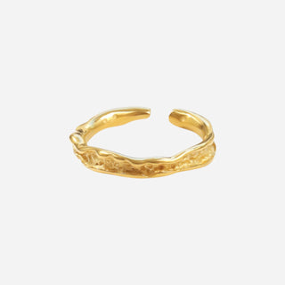 Hammered Edge Ring 18K Guldpläterat