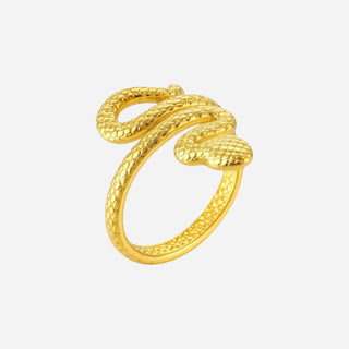Hammered Snake Ring 18K Guldpläterat