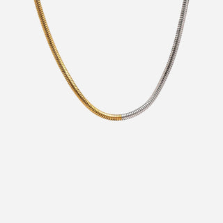 Round Snake Choker Two-Tone 18K Guldpläterat