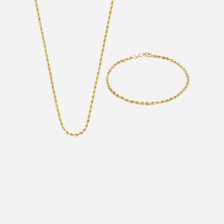 Rope Choker + Armband Smyckesset 18K Guldpläterat