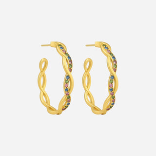 Round Wave Multi Hoops 18K Guldpläterat