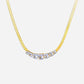 Flat Snake Choker Square White Zirconia 18K Guldpläterad 2mm