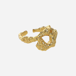 Hammered Gate Ring 925 Silver 18K Guldpläterat