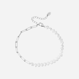 Freshwater Pearl Chain Armband 925 Silver