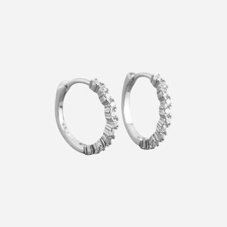Fine Small Zirconia Hoops 925 Silver
