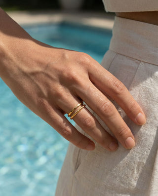 Layer Ring 925 Silver 18K Guldpläterat