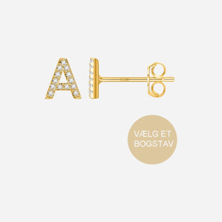 Bokstäv Stiftörhängen 18K Guldpläterat