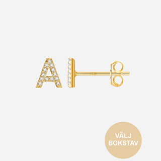 Bokstav Stiftörhängen 18K Guldpläterat