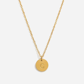 Round Bokstäv Halsband 18K Guldpläterad