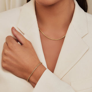 Rope Choker + Armband Smyckesset 18K Guldpläterat