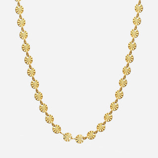 Round Sunburst Choker 18K Guldpläterad 4mm