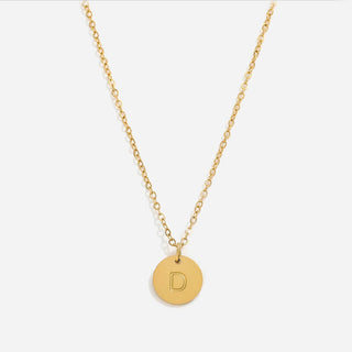 Round Bokstäv Halsband 18K Guldpläterad