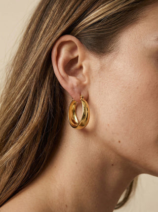 Classic Gold Hoops 18K Guldpläterat