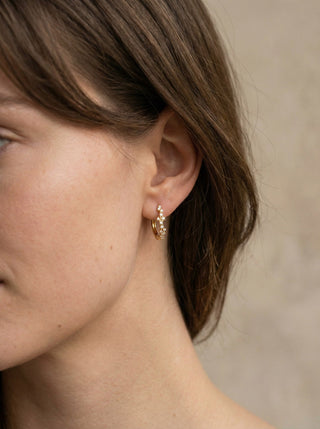 Glittrande Mini Zirconia Hoops 18K Guldpläterat