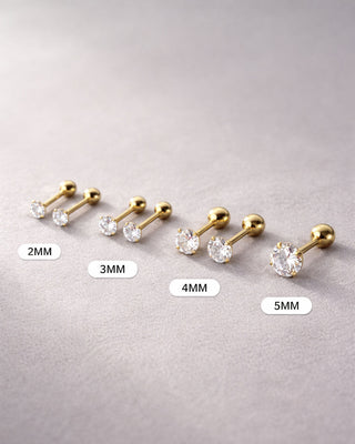 Zirconia Emmy Stiftörhängen 18K Guldpläterat