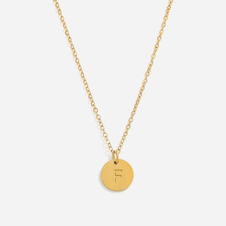 Round Bokstäv Halsband 18K Guldpläterad