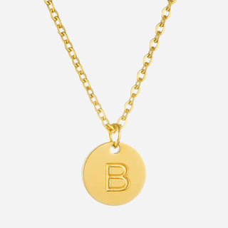 Round Bokstäv Halsband 18K Guldpläterad