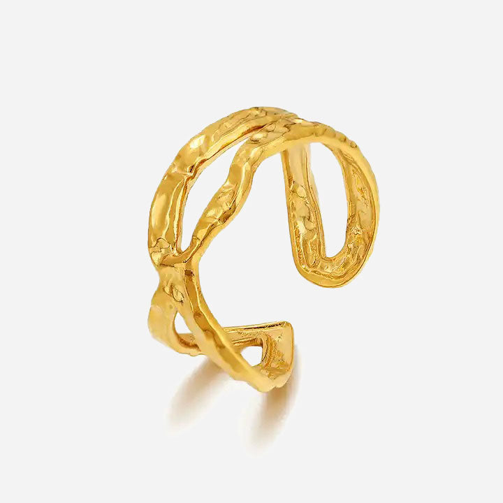 Twisted Melted Ring 18K Guldpläterad