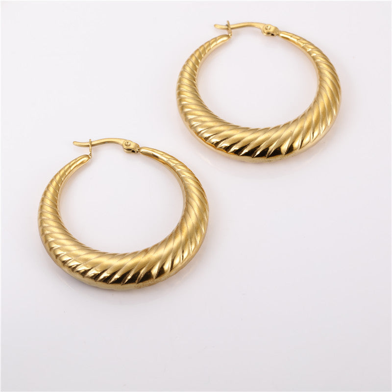 Twisted Dome Hoops 18K Guldpläterad