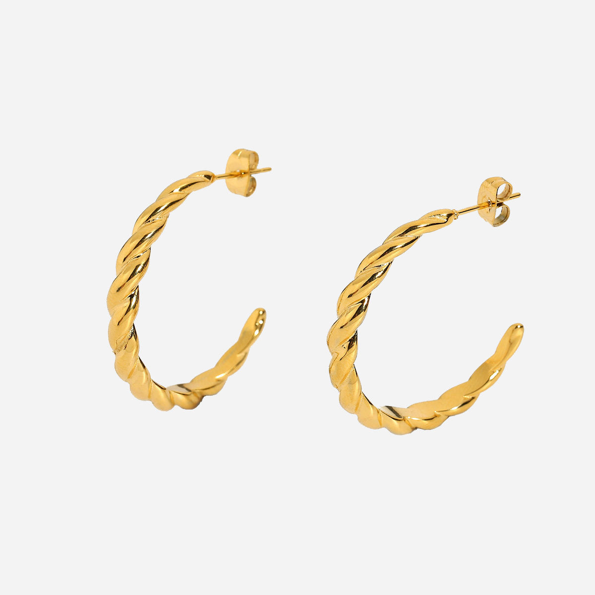 Twisted Hoops 18K Guldpläterad