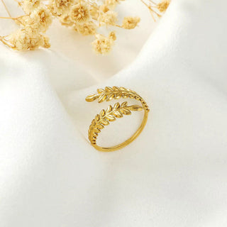 Golden Leaf Ring 18K Guldpläterad