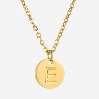 Round Bokstäv Halsband 18K Guldpläterad