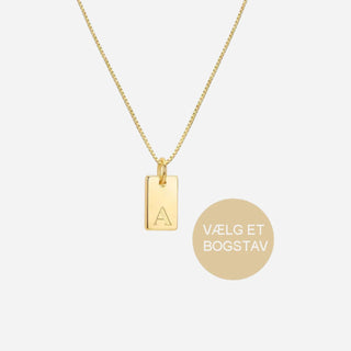 Bokstäv Box Halsband 18K Guldpläterat