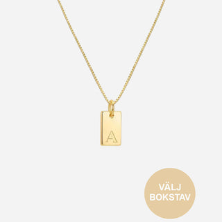 Bokstav Box Halskedja 18K Guldpläterat