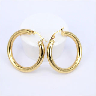 Round Hoops 18K Guldpläterad