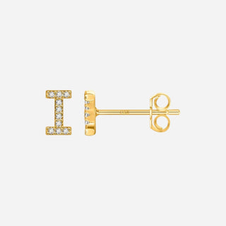 Bokstäv Stiftörhängen 18K Guldpläterat