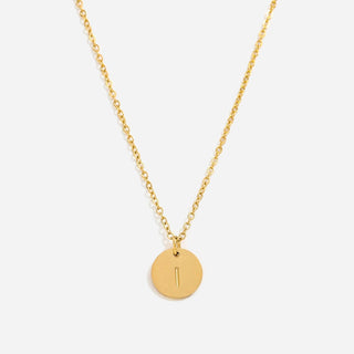 Round Bokstäv Halsband 18K Guldpläterad